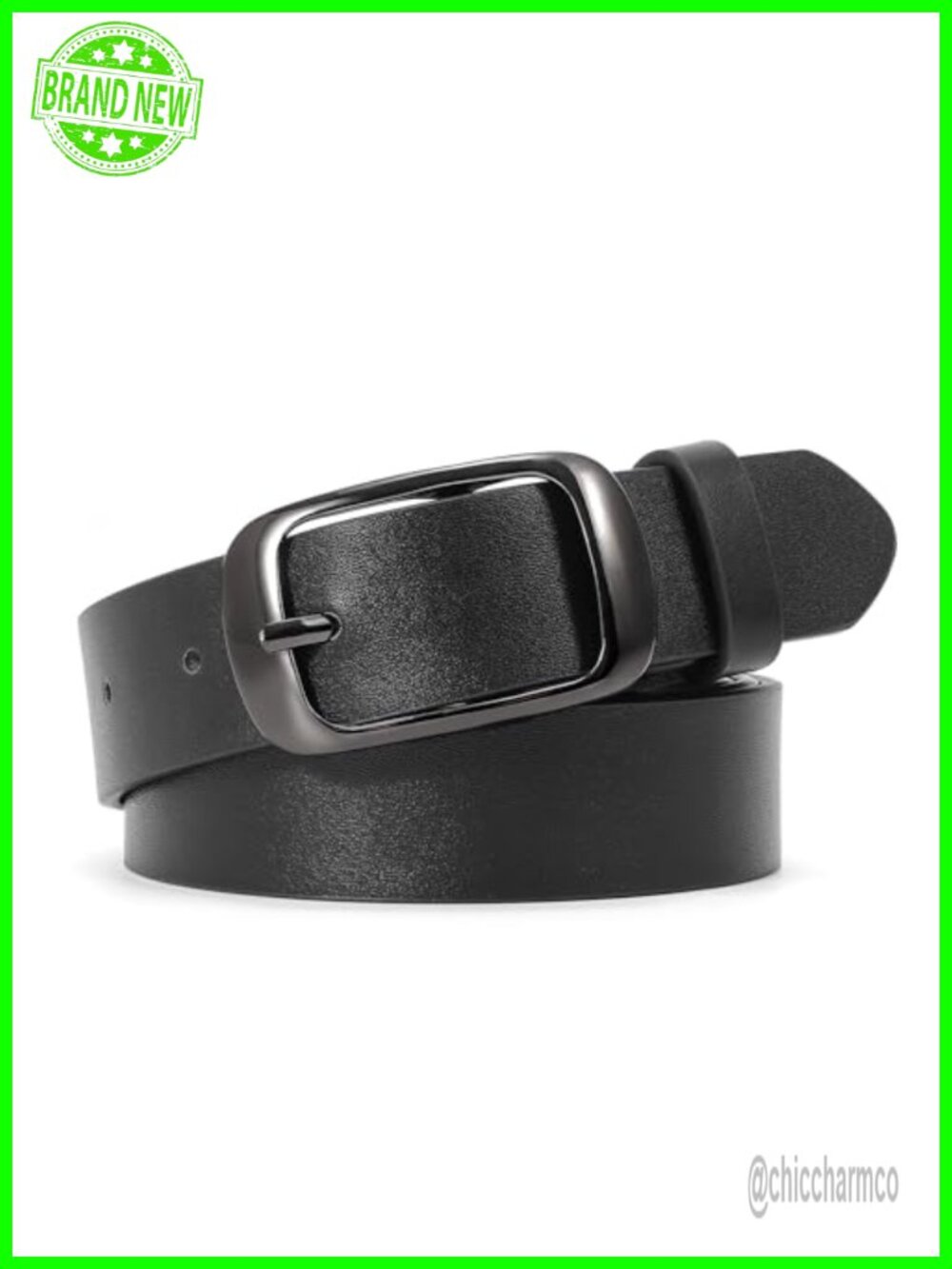 WERFORU Plus Size PU Leather Belt with Metal Buckle for Jeans Pants